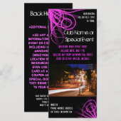 Impression de carte en rack, club de nuit rose ou (Devant / Derrière)