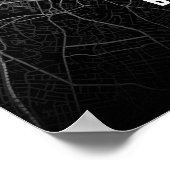 Impression de carte noire de Boston, Massachusetts (Coin)
