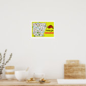 Impression de carte postale colorée de l'Arkansas (Cuisine)