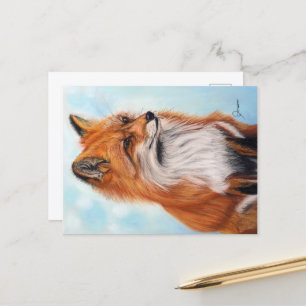 Impression de carte postale de renard