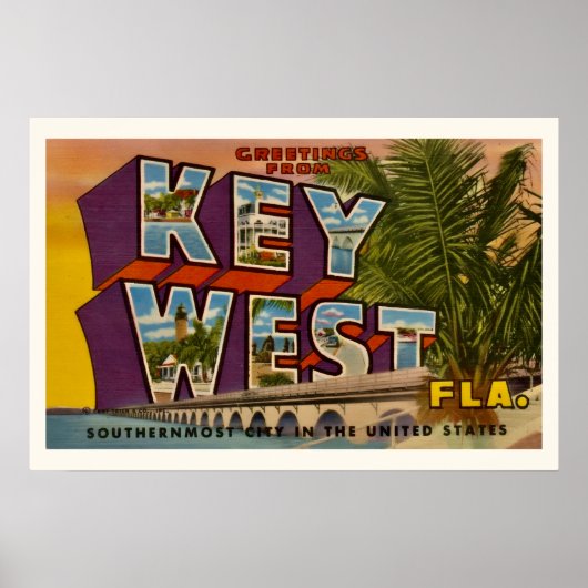 Impression de carte postale rétro Key West Floride (Devant)