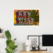 Impression de carte postale rétro Key West Floride (Bureau à domicile)
