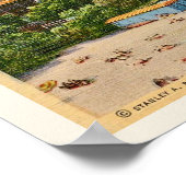 Impression de carte postale vintage de la plage de (Coin)