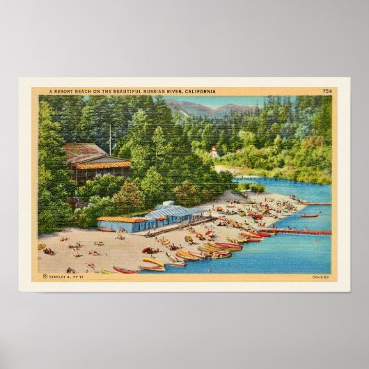 Impression de carte postale vintage de la plage de (Devant)
