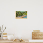 Impression de carte postale vintage de la plage de (Cuisine)