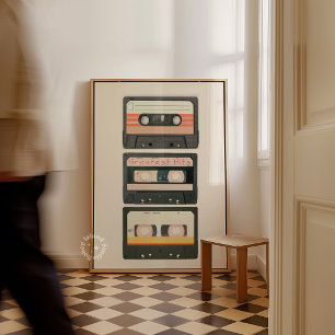 Impression de cassette rétro vintage Art mural mus