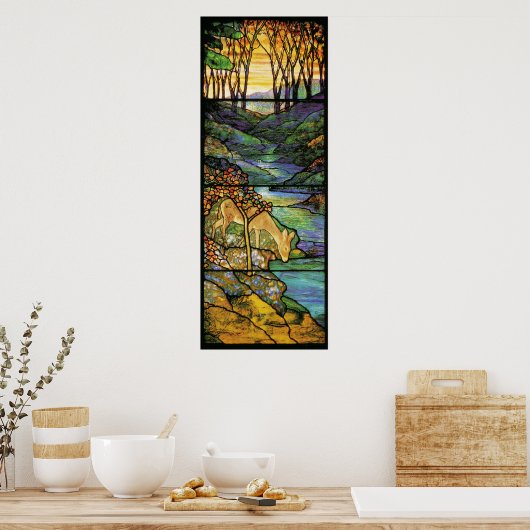 Impression de cerfs en verre de Tiffany (Cuisine)