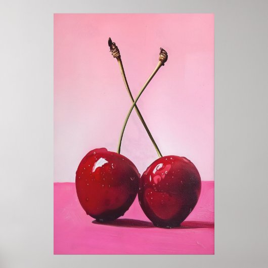 Impression de Cerises Rouges - Art Mural Féminin N (Devant)