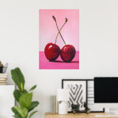Impression de Cerises Rouges - Art Mural Féminin N (Bureau à domicile)