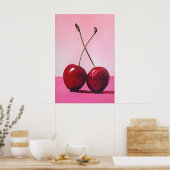 Impression de Cerises Rouges - Art Mural Féminin N (Cuisine)
