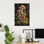 Impression de champignon Amanite tue-mouches, Dark (Bureau à domicile)