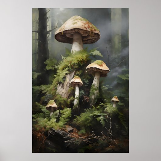 Impression de champignon de forêt lunatique, botan (Devant)