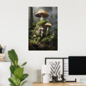 Impression de champignon de forêt lunatique, botan (Bureau à domicile)