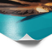 Impression de chat amusante, papier d'affiche de v (Coin)