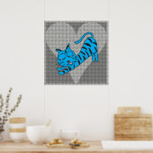 Impression de chat bleu au cœur gris (Cuisine)