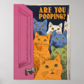 Impression de chat de salle de bain pour toilettes (Devant)