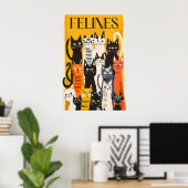 Impression de chat de style Matisse couleur Félin (Bureau à domicile)