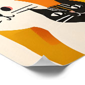 Impression de chat de style Matisse couleur Félin (Coin)