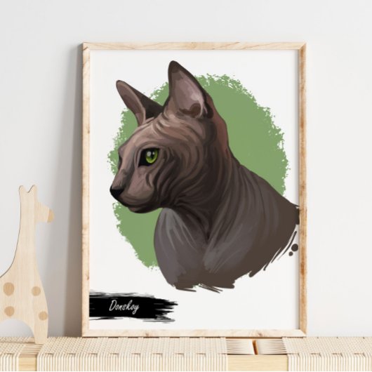 Impression de chat Donskoy | Impression murale de 