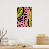 Impression de chat guépard rose Pop Art audacieuse (Cuisine)