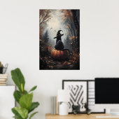 Impression de chat Halloween, chapeau de sorcière, (Bureau à domicile)