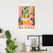 Impression de chat Matisse Rose Art mural de salle (Bureau à domicile)