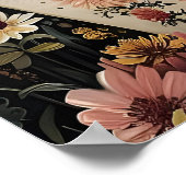 Impression de chat noir floral pour salle de bain, (Coin)