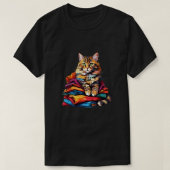 Impression de chat T-shirts noirs pour hommes mode