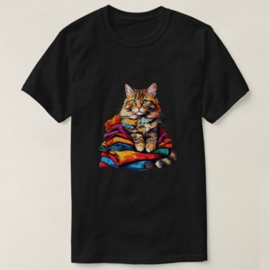 Impression de chat T-shirts noirs pour hommes mode