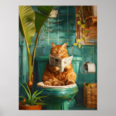 Impression de chat tigré orange de salle de bain, (Devant)