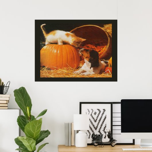 Impression de chaton, citrouille et chiot (Bureau à domicile)