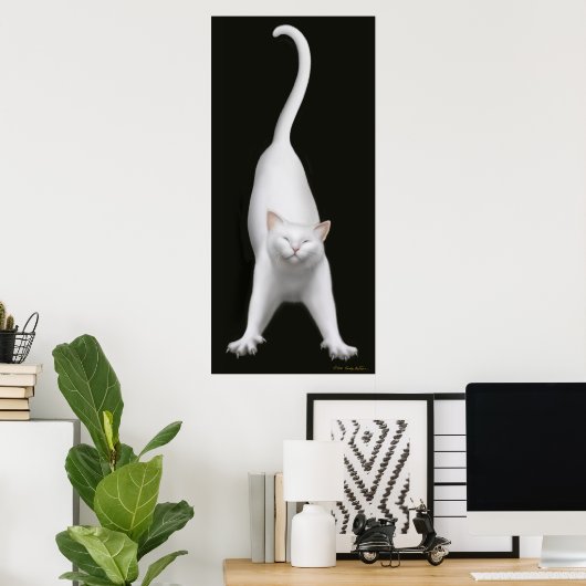 Impression de chats blancs extensible (Bureau à domicile)