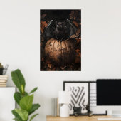 Impression de chauve-souris sur citrouille d'autom (Bureau à domicile)