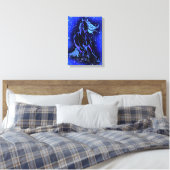 Impression De Cheval En Toile De Lune Bleue Nuit (Insitu(Chambre))