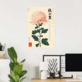 Impression de Chrysanthème Japonais sur Mur de Sty (Bureau à domicile)