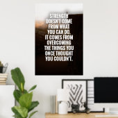 Impression de citation inspirante "La force ne vie (Bureau à domicile)