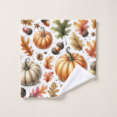 Impression de citrouilles et de feuilles de la sai (Gant de toilette)