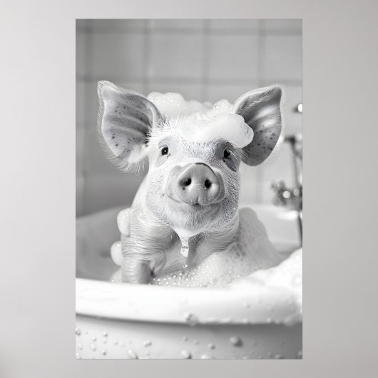 Impression de cochon drôle dans la baignoire Art d (Devant)