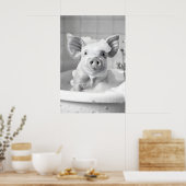 Impression de cochon drôle dans la baignoire Art d (Cuisine)