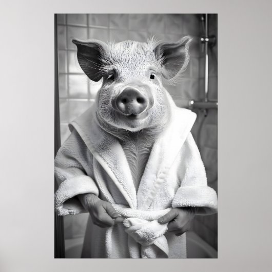 Impression de cochon drôle en robe de chambre Anim (Devant)
