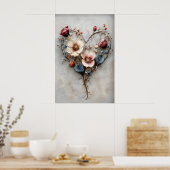 Impression de cœur floral de la Saint-Valentin, Am (Cuisine)