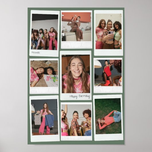 Impression de collage polaroid de 9 photos personn (Devant)