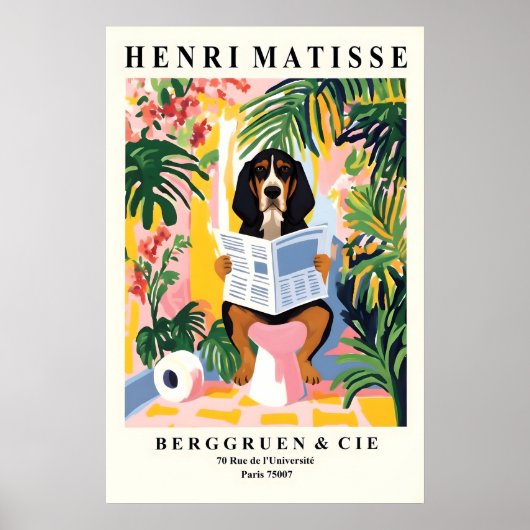 Impression de Coonhound de style Matisse Chien drô (Devant)