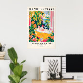 Impression de coq dans une baignoire Rose Salle de (Bureau à domicile)
