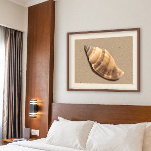 Impression de coques de conches rayées Brown et en