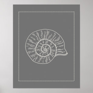 Impression de coquille spirale de style Hamptons