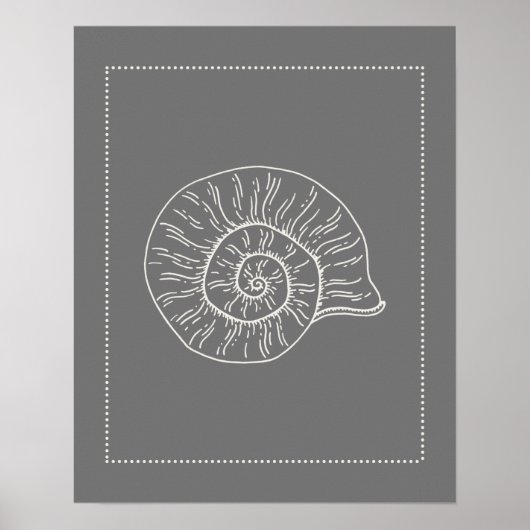 Impression de coquille spirale de style Hamptons (Devant)