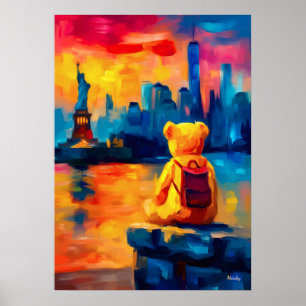 Impression de coucher de soleil New York Teddy Fau
