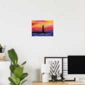 Impression de couleur d'aquarelle du phare (Bureau à domicile)