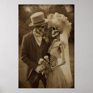 Impression de couple de squelettes romantiques Mar
